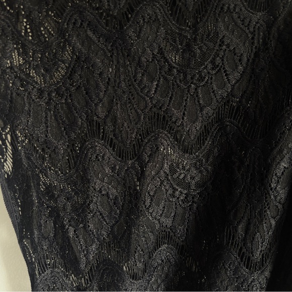 Victoria’s Secret Black Lace Swim Coverup Women Size XS V Neck Fringe Hem - Picture 6 of 12